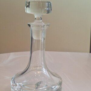 Vintage Krosno Poland Crystal Glass 10" Tall Wine Decanter with Stopper - NIB